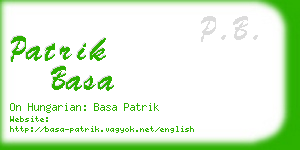 patrik basa business card